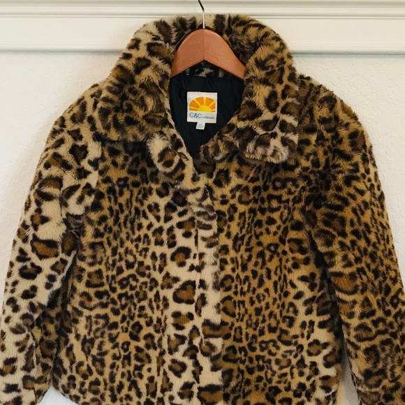 C&C California Other - C&C CALIFORNIA🎬LEOPARD FAUX FUR COAT
